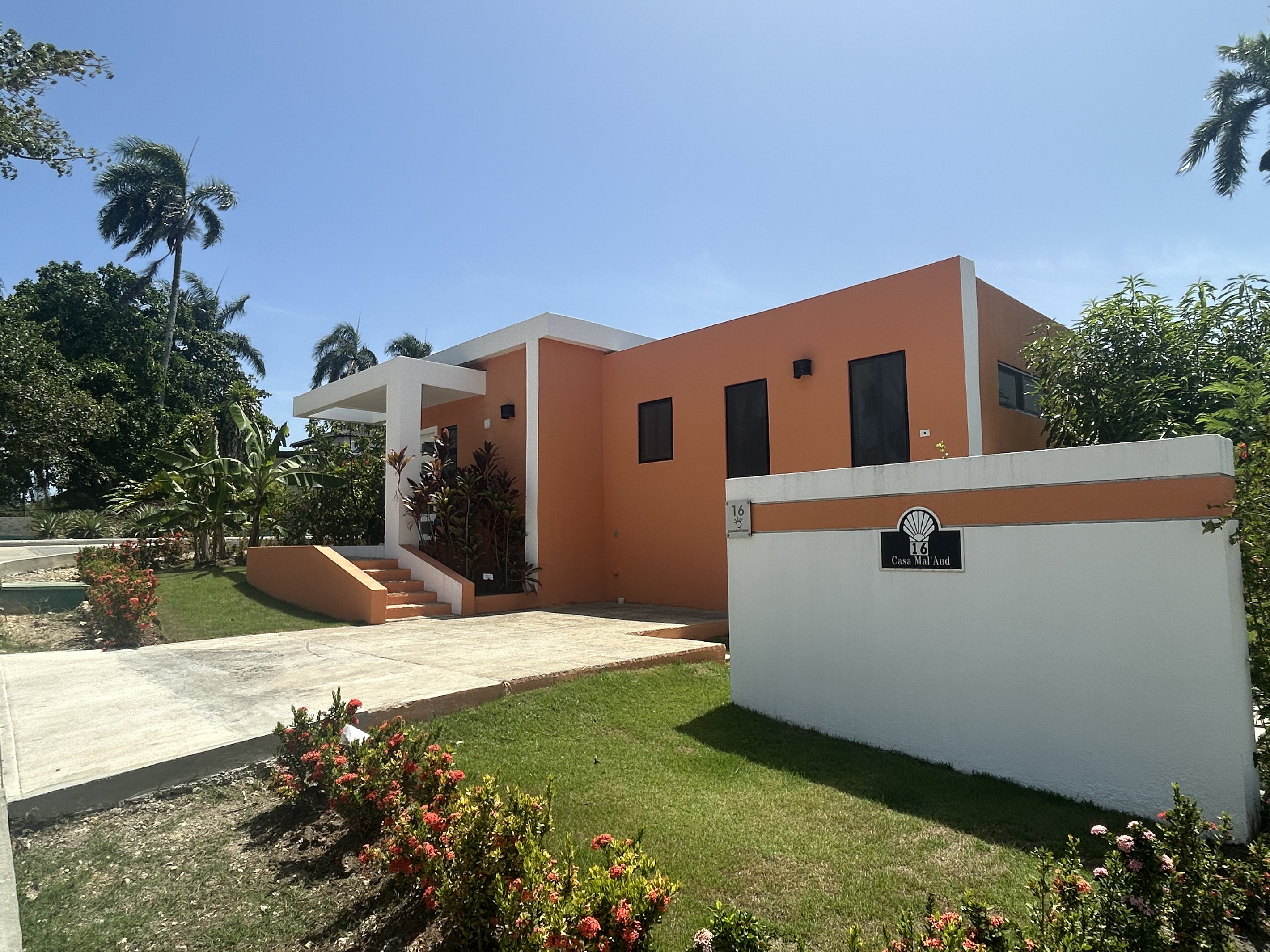 front of villa