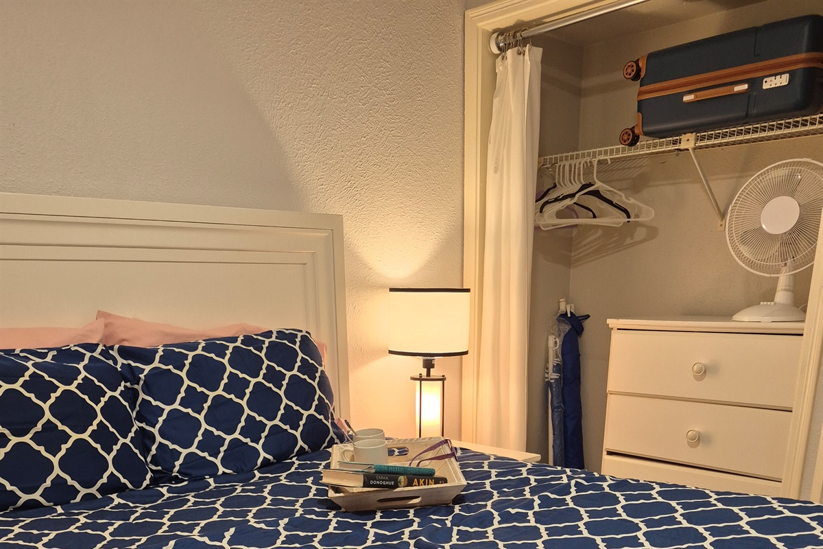 Closet with dresser provides space for all of your belongings