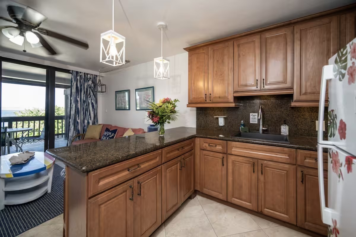 Enjoy the view while preparing meals