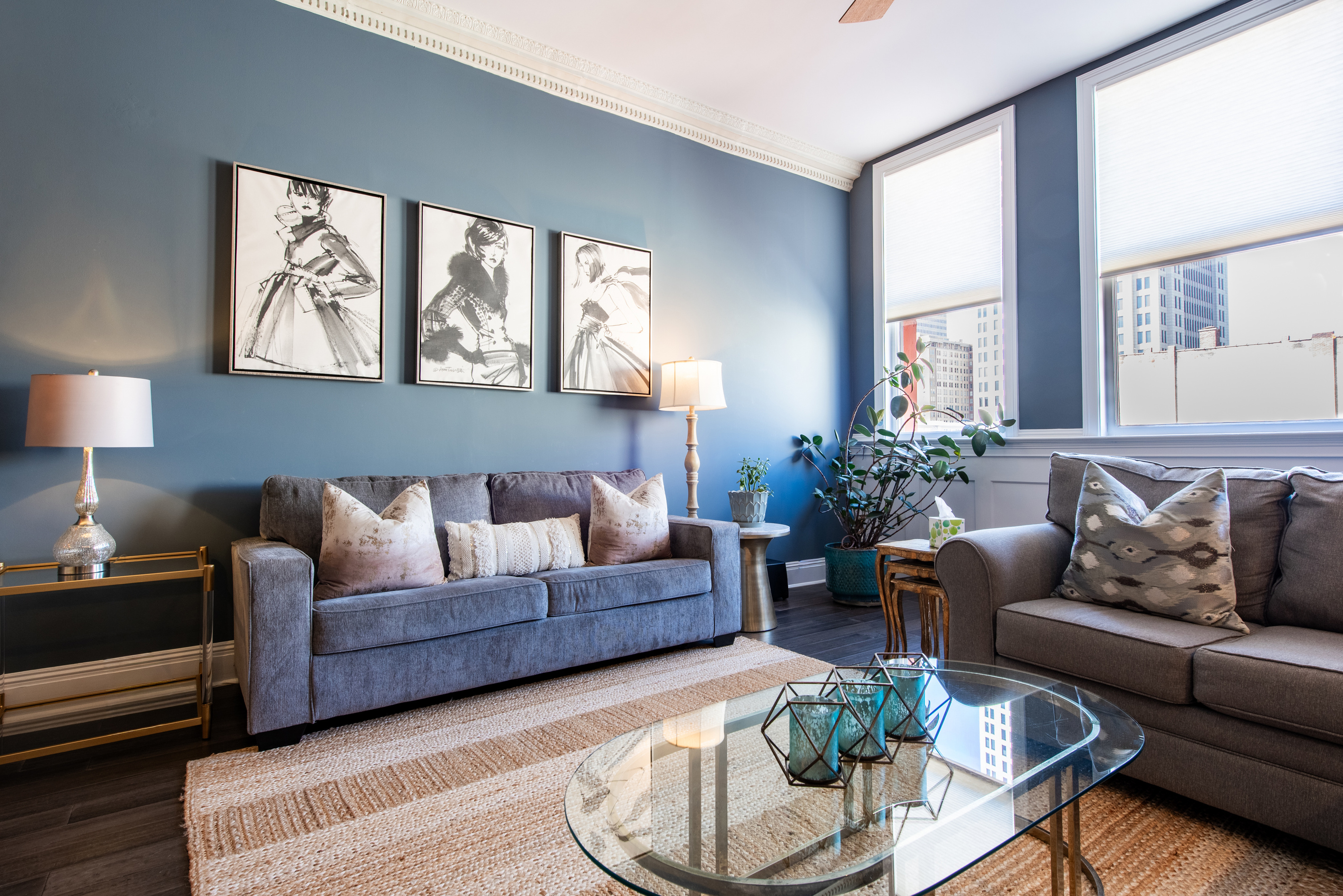 Plenty of room to gather in style in this spacious living room. 