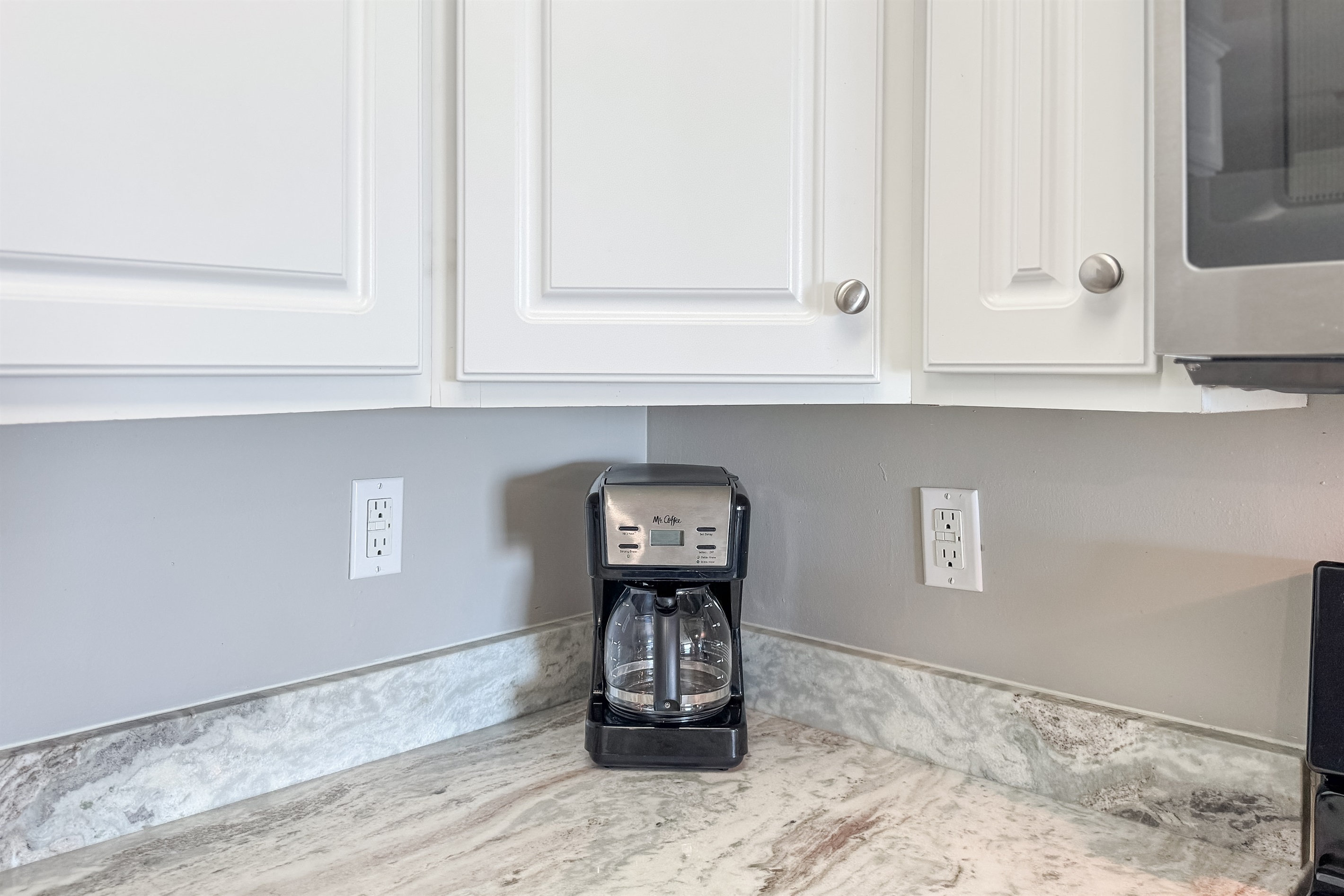 The heart of the home starts here. This kitchen countertop is ready to brew your favorite coffee and toast to a new day.