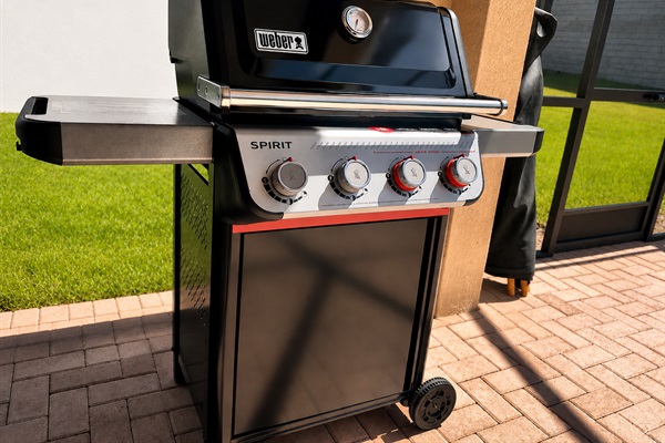 Included 4 burner Weber Grill!