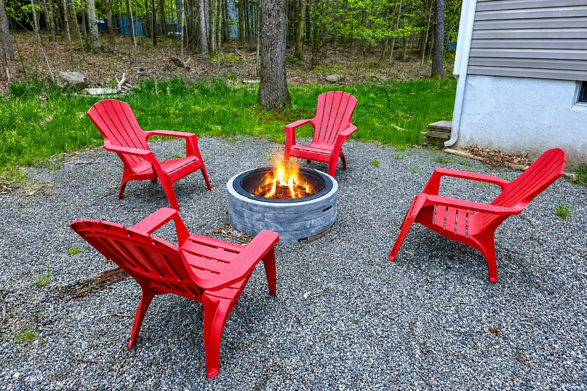 Backyard firepit - Pocono Mountains - Serhii Vacation Rentals