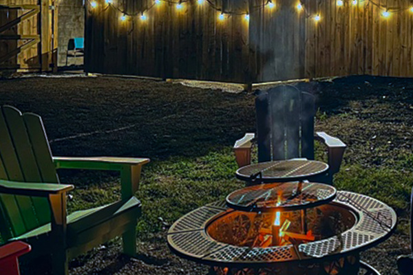 Make memories and s'mores around the fire pit. Grills to cook hot dogs and more. Share a ghost story or two.