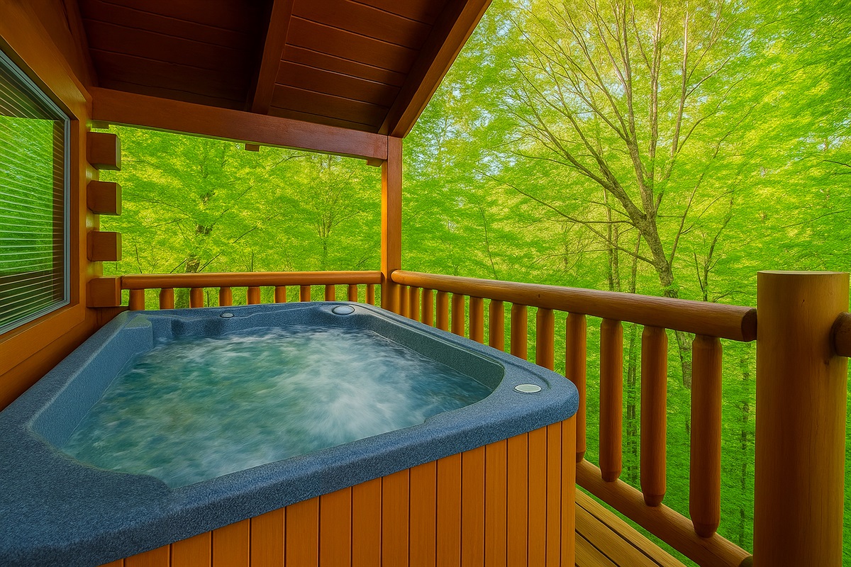 Gorgeous views, soaking hot tub, a glass of wine - what more do you need?