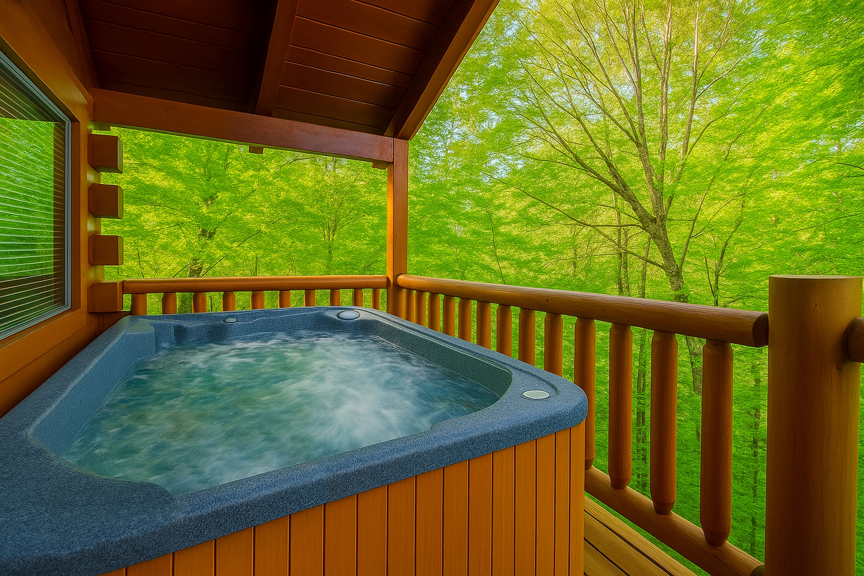 Gorgeous views, soaking hot tub, a glass of wine - what more do you need?