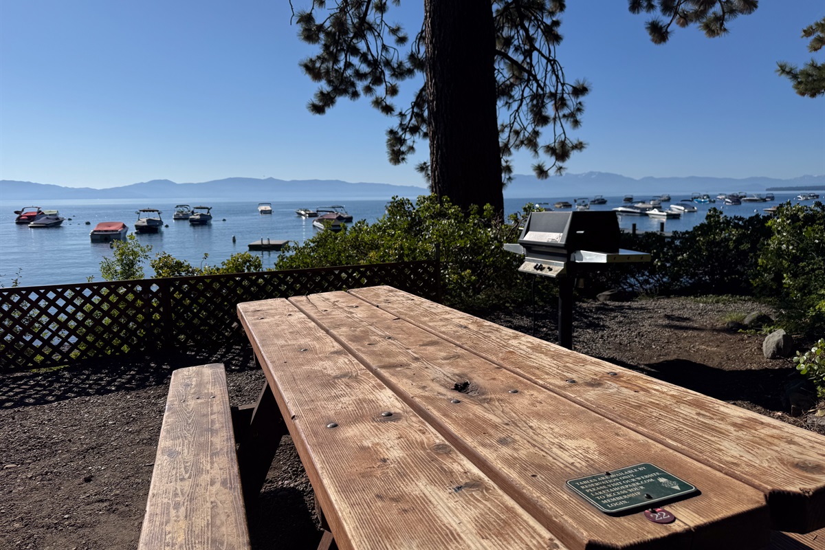 Grills and picnic benches can be reserved at the private park. Visit the park office to reserve them.