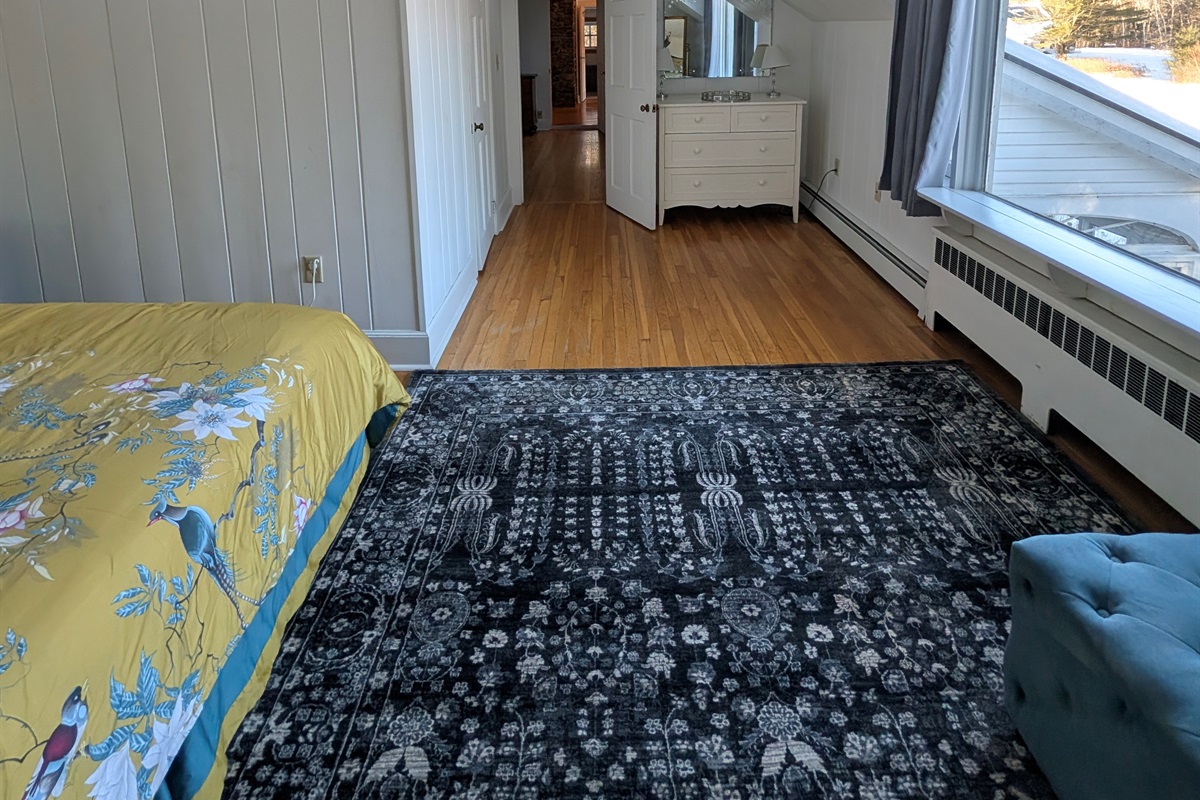 Comfortable bedroom with hardwood floors, generous space, and plenty of natural light.