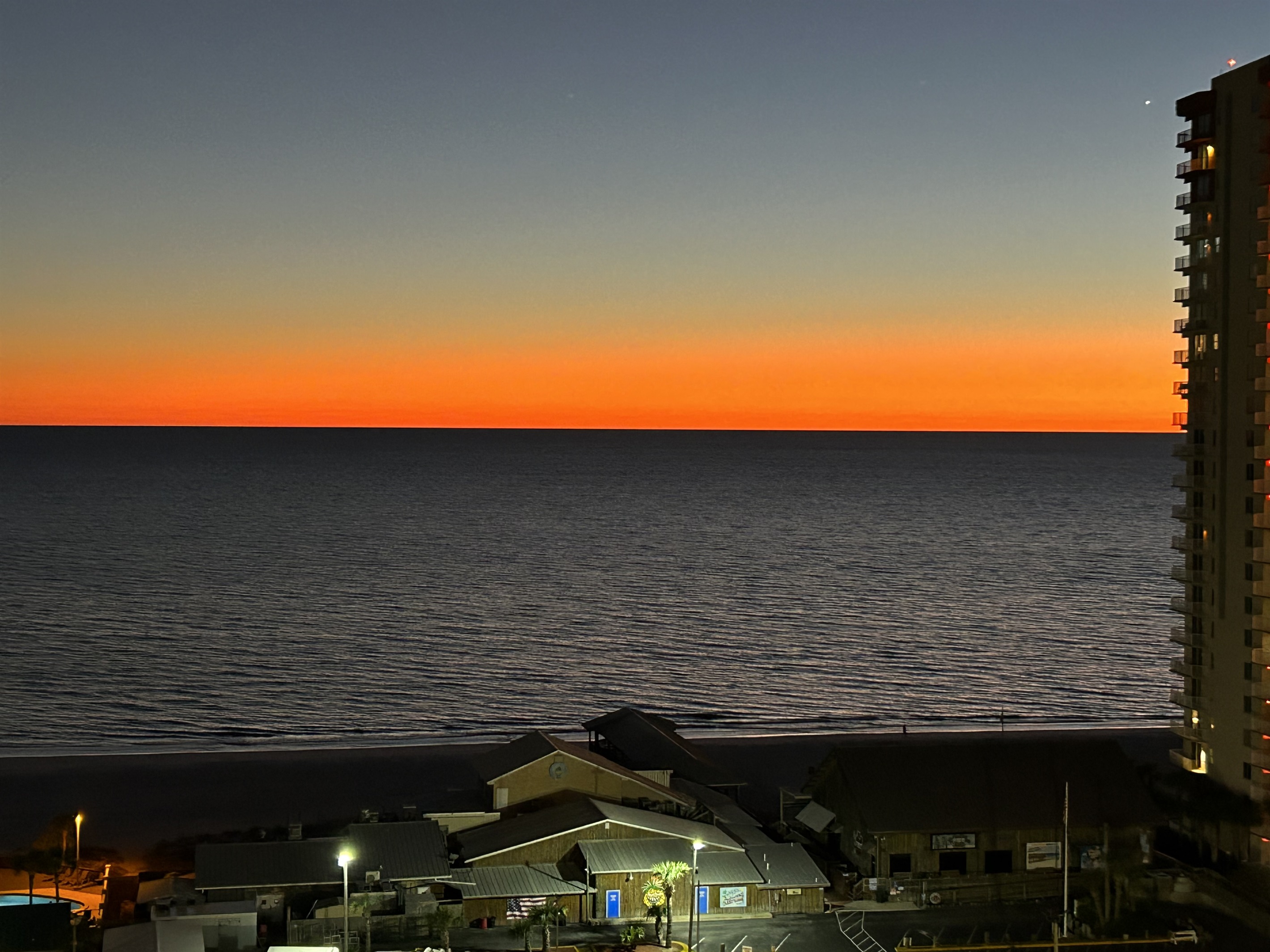 Looking the Gulf from the balcony
