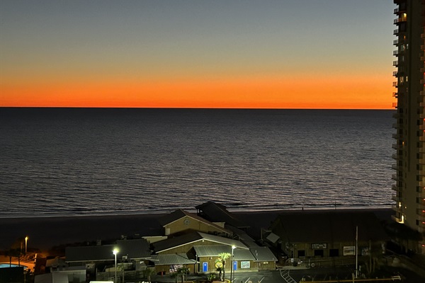 Looking the Gulf from the balcony