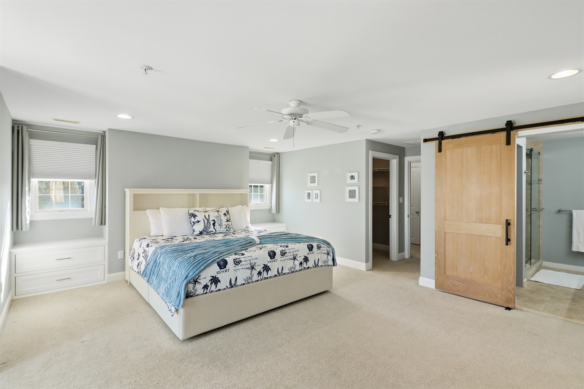 Comfortable king-sized bed and modern ensuite