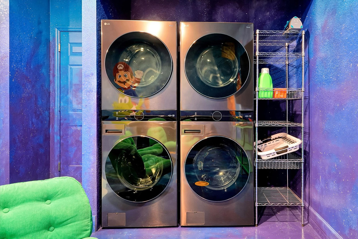 Double Laundry: Two washers and two dryers make laundry quick and convenient for larger families and longer stays.