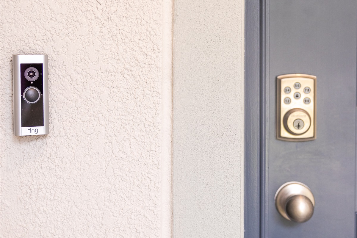 Ring doorbell and camera. Keyless entry with personal code for your stay.