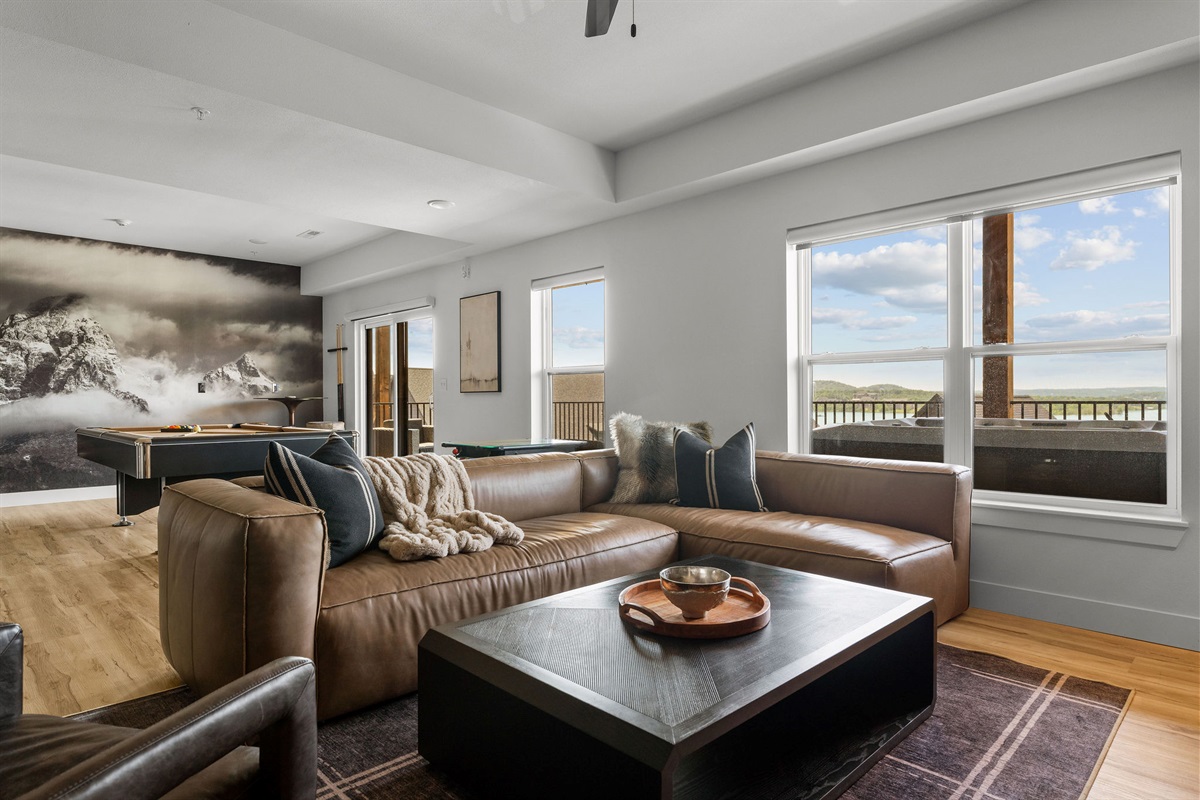 Enjoy a movie in the lower level entertainment room!
