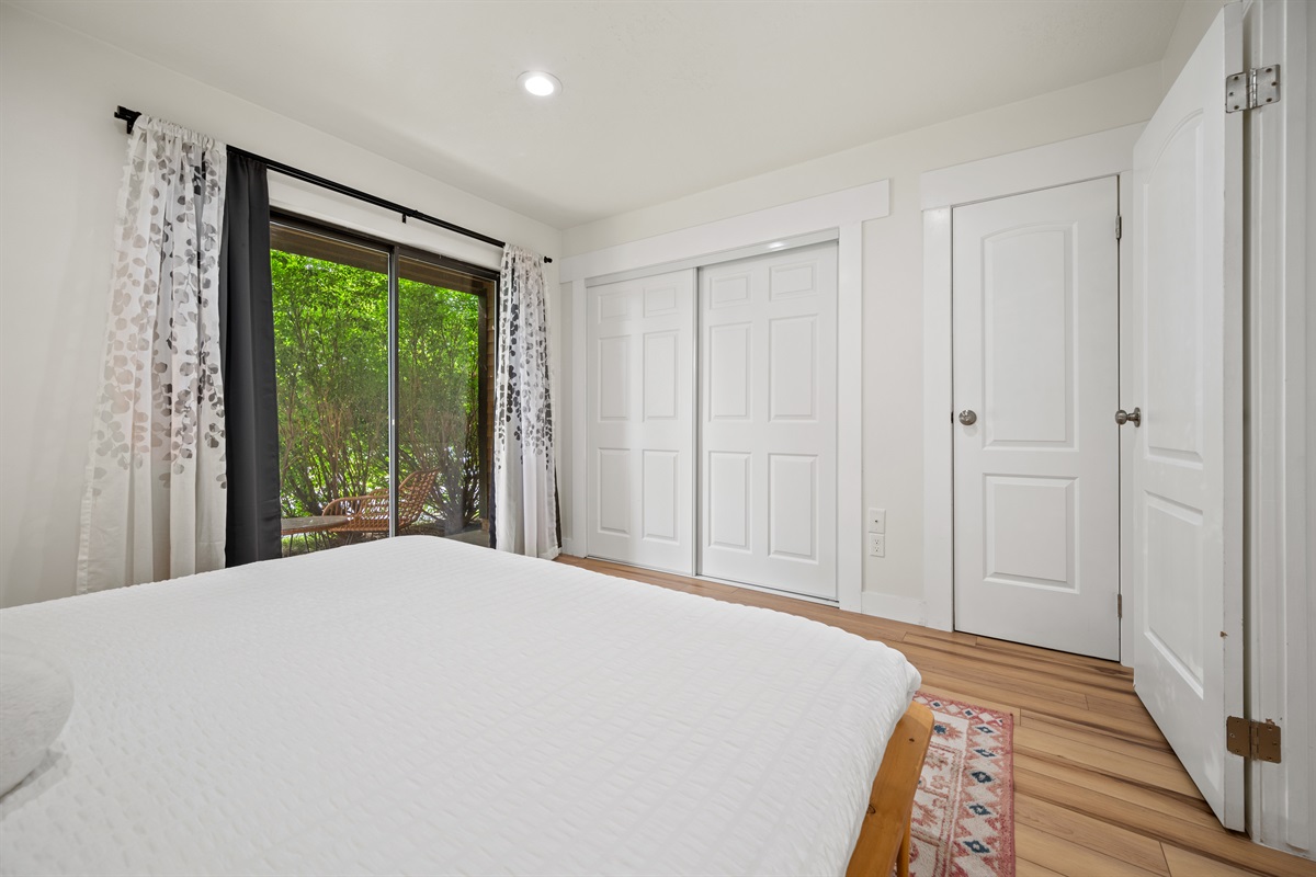 Private patio access from the bedroom, plus a spacious double closet for all your belongings.