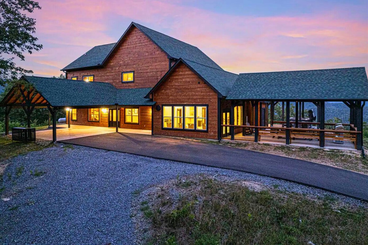 Exterior View of the Home During Sunset