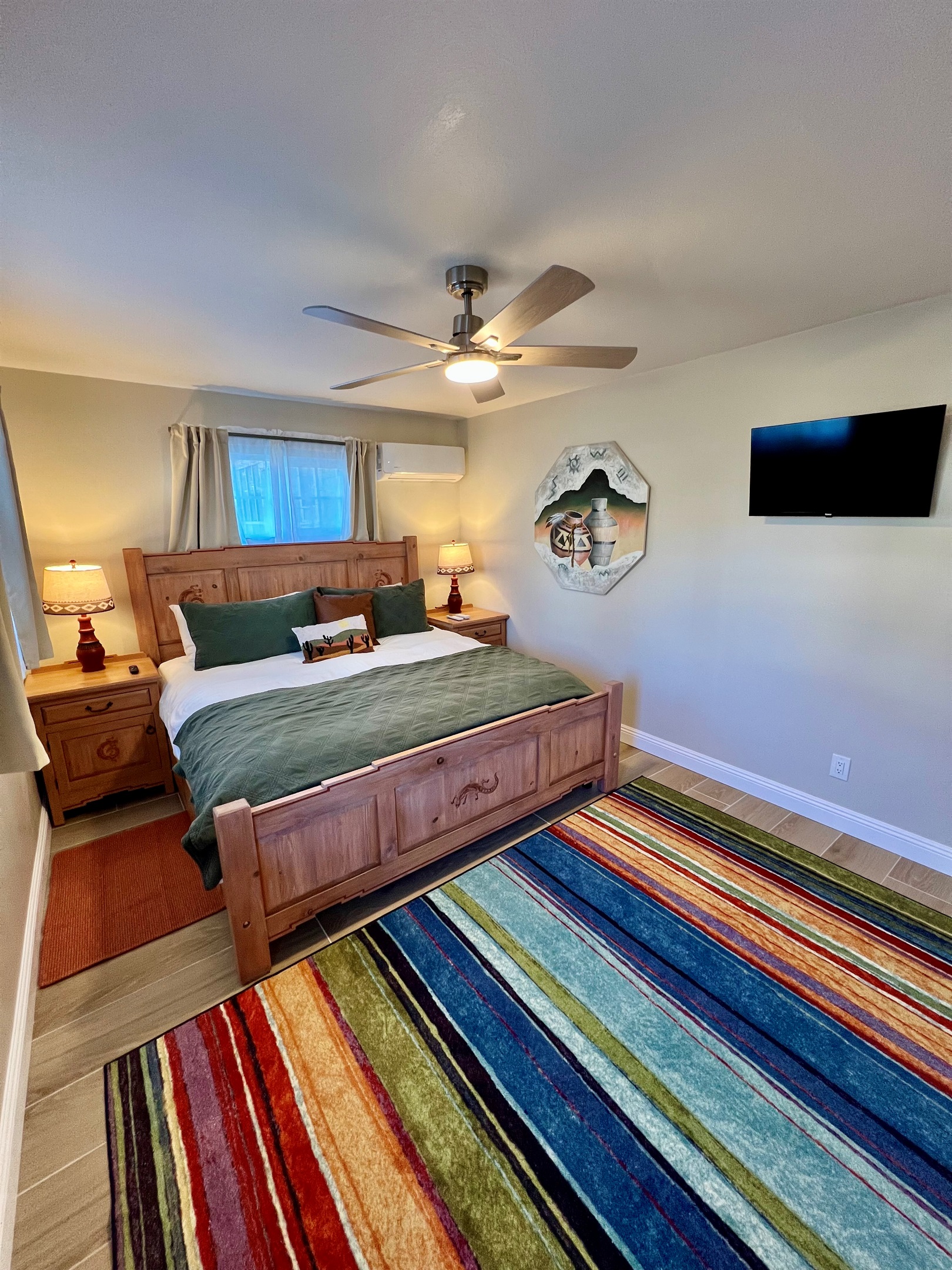 Soak in the natural light, or pull the room-darkening shades for a deep sleep. Your comfort is guaranteed with the dedicated A/C unit.