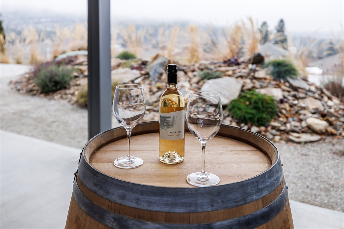 Wine barrel and local wine