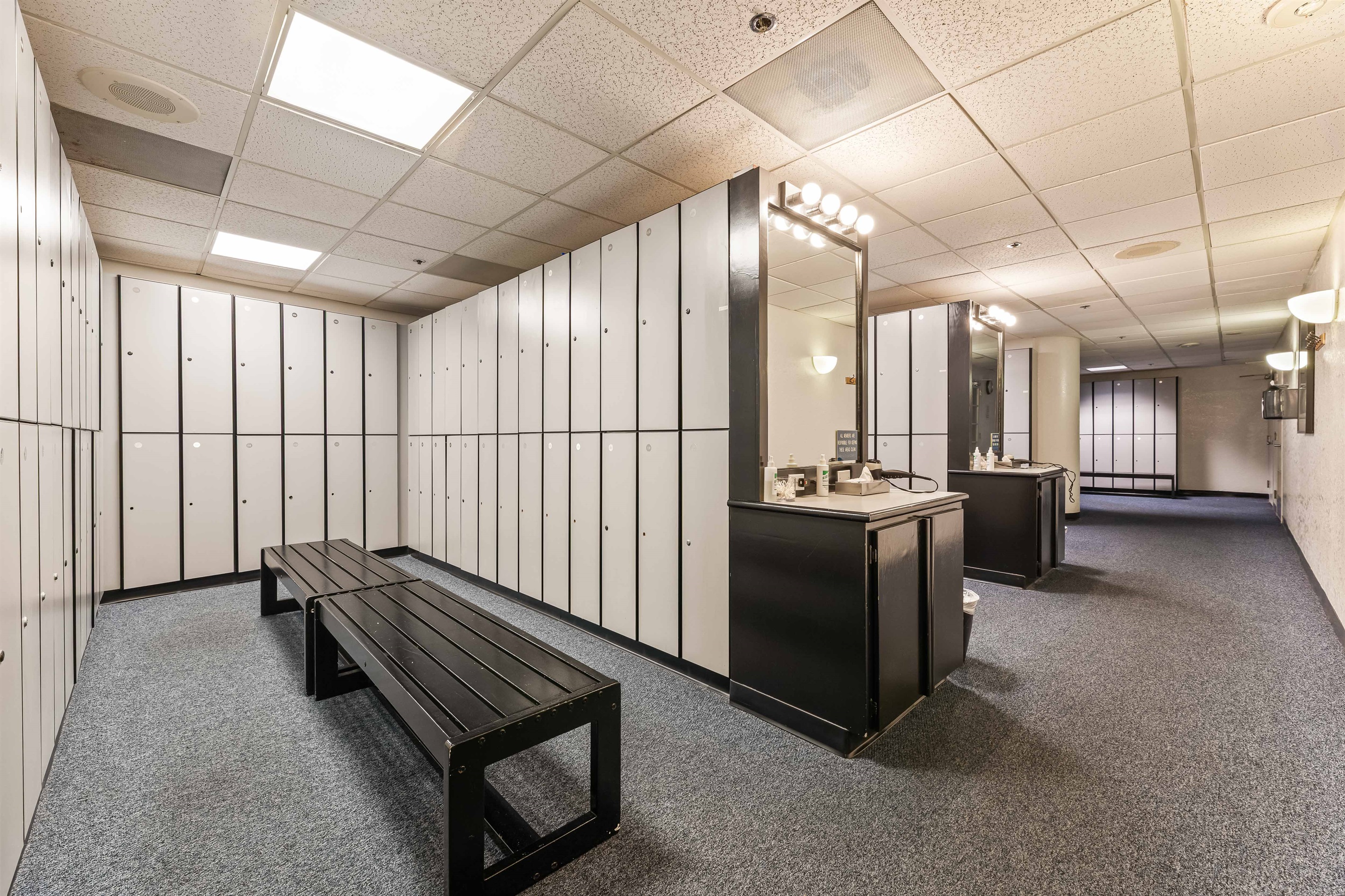 Locker rooms in the fitness center