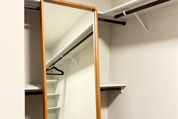Full length mirror in primary bedroom closet 