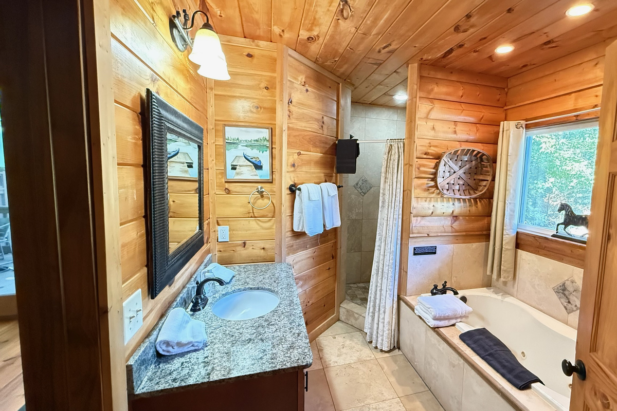 Bright, modern finishes and a spacious walk-in shower