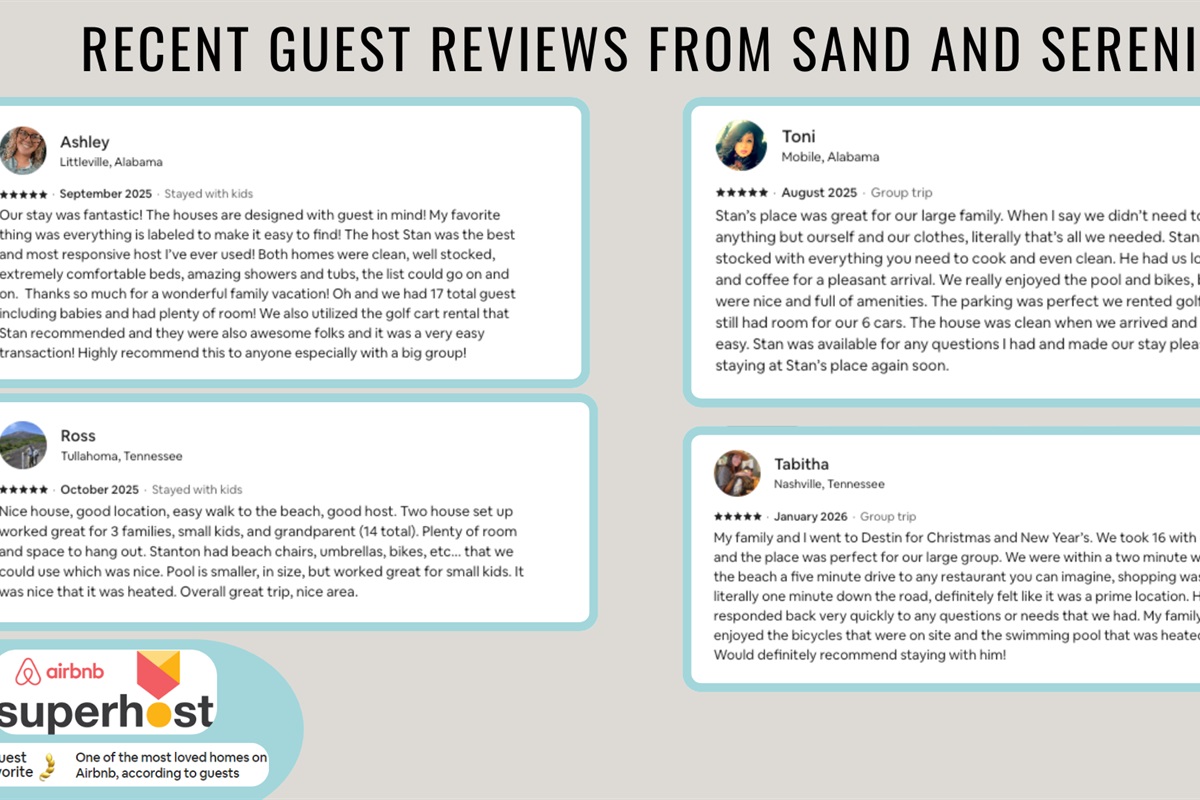 Recent reviews from happy guests show that you are in good hands!