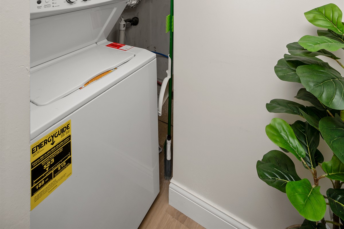 Convenient in-home washer and dryer available for guests, making longer stays and extended trips feel even more comfortable and stress-free.