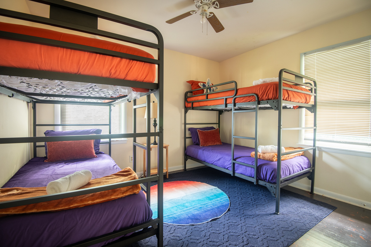This fun bunk room is perfect for kids, cousins, or the young at heart. With sleeping space for four, it's the ideal place for late-night laughs, movie marathons, and making vacation memories together.