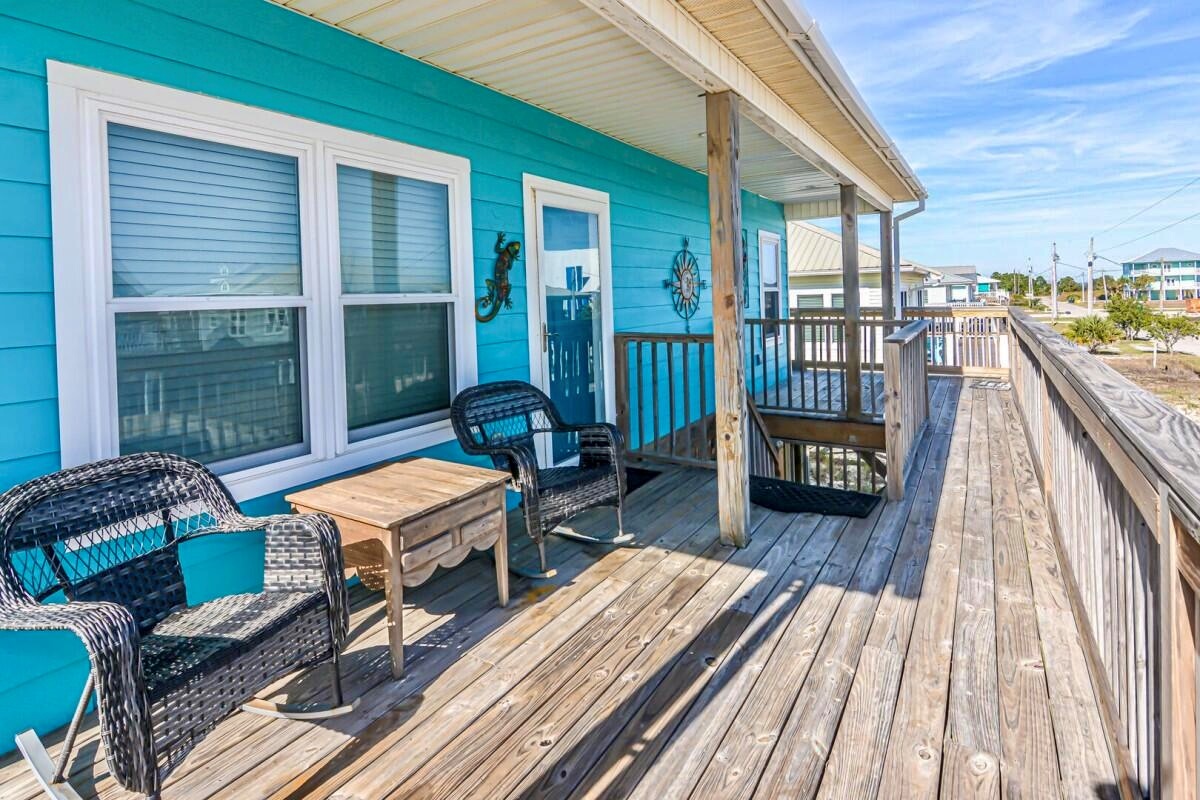 A perfect spot to relax and enjoy the quiet morning while sitting in one of our rocking chairs