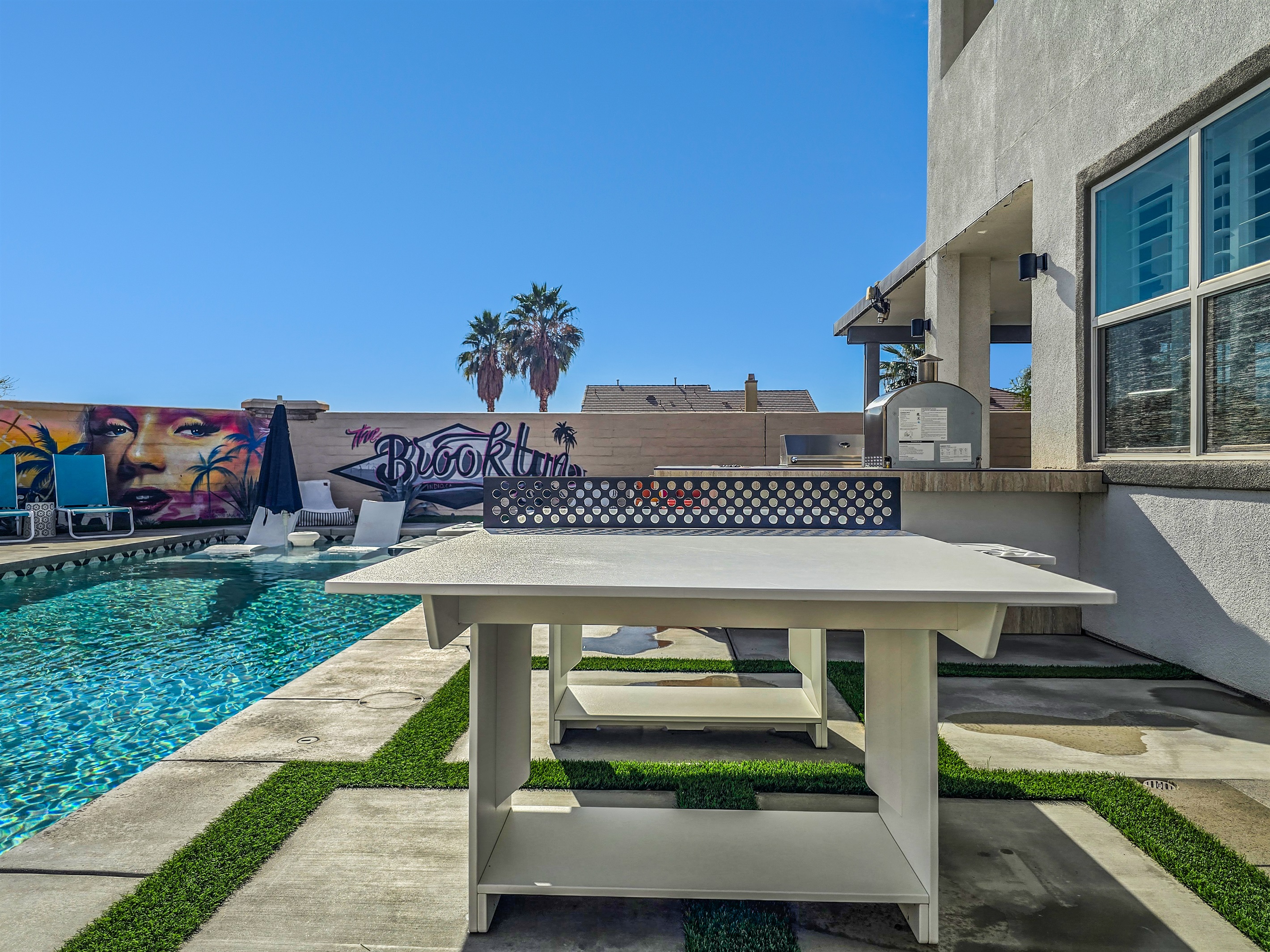 Outdoor ping pong table by Ledge Lounger