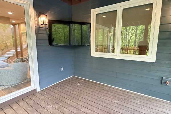 Lower level deck tv