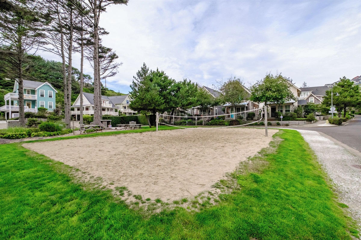 A sand volleyball court provides a fun, active option for guests of all ages. 