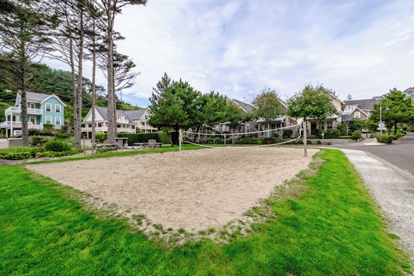 A sand volleyball court provides a fun, active option for guests of all ages. 