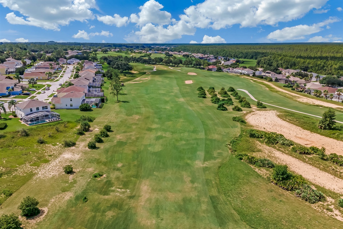 The 16th hole fairway runs right behind the villa.