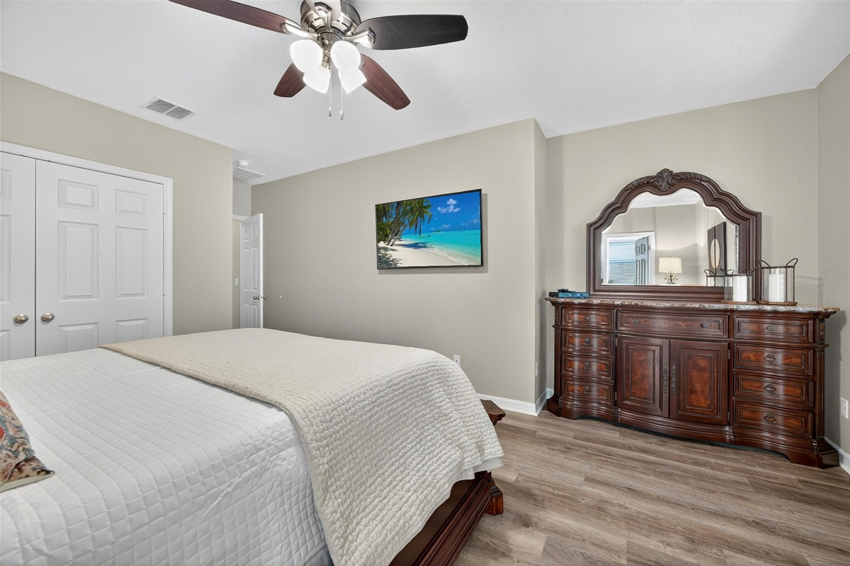 TV & Vanity in the master suite.