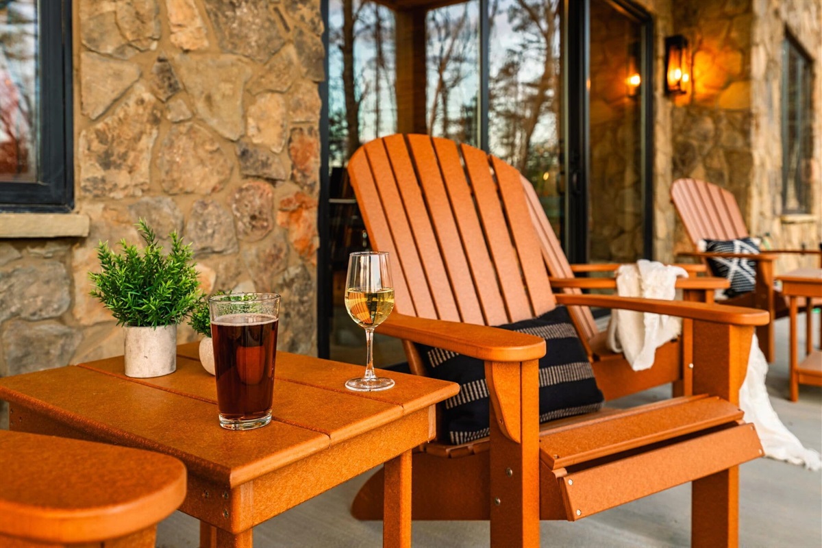 Enjoy time outside soaking in good conversation over a cold or hot drink 