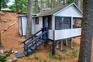 Right front view from the cabin with stairs