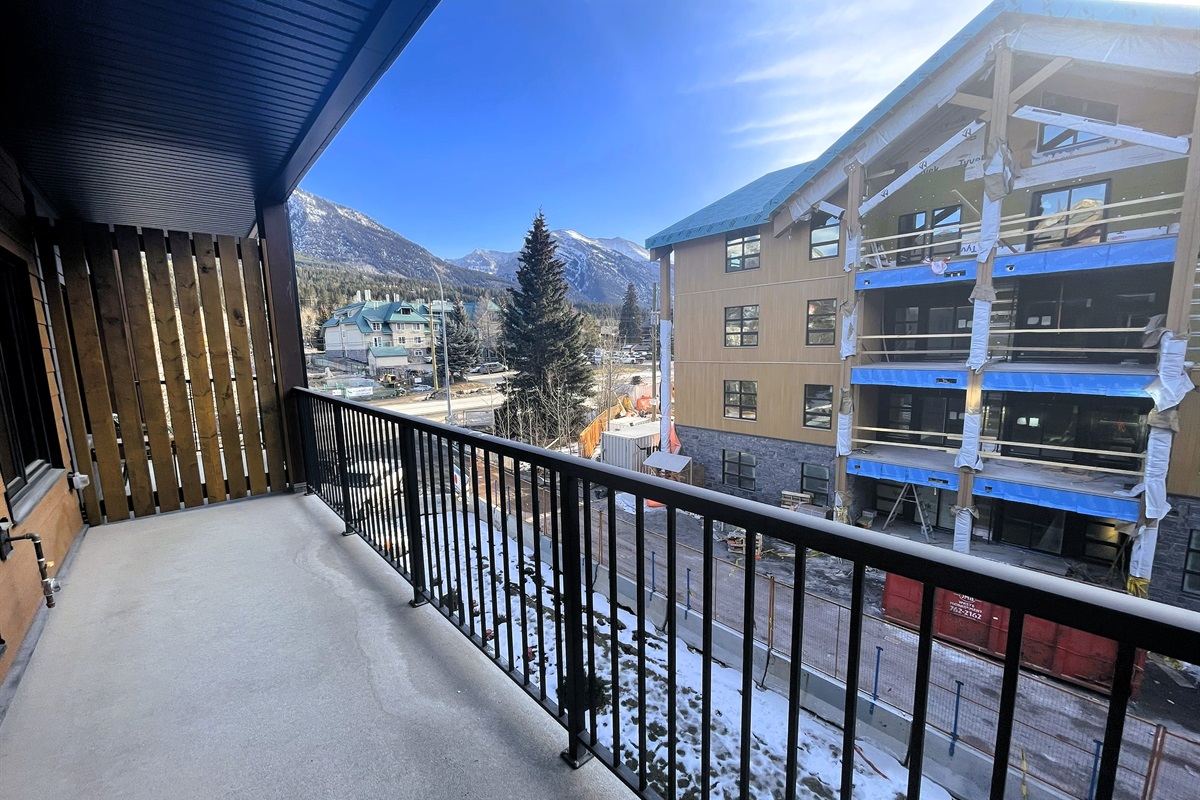 Private balcony, with Mount Lady MacDonald visible on your left. Note you will see the construction next door. 