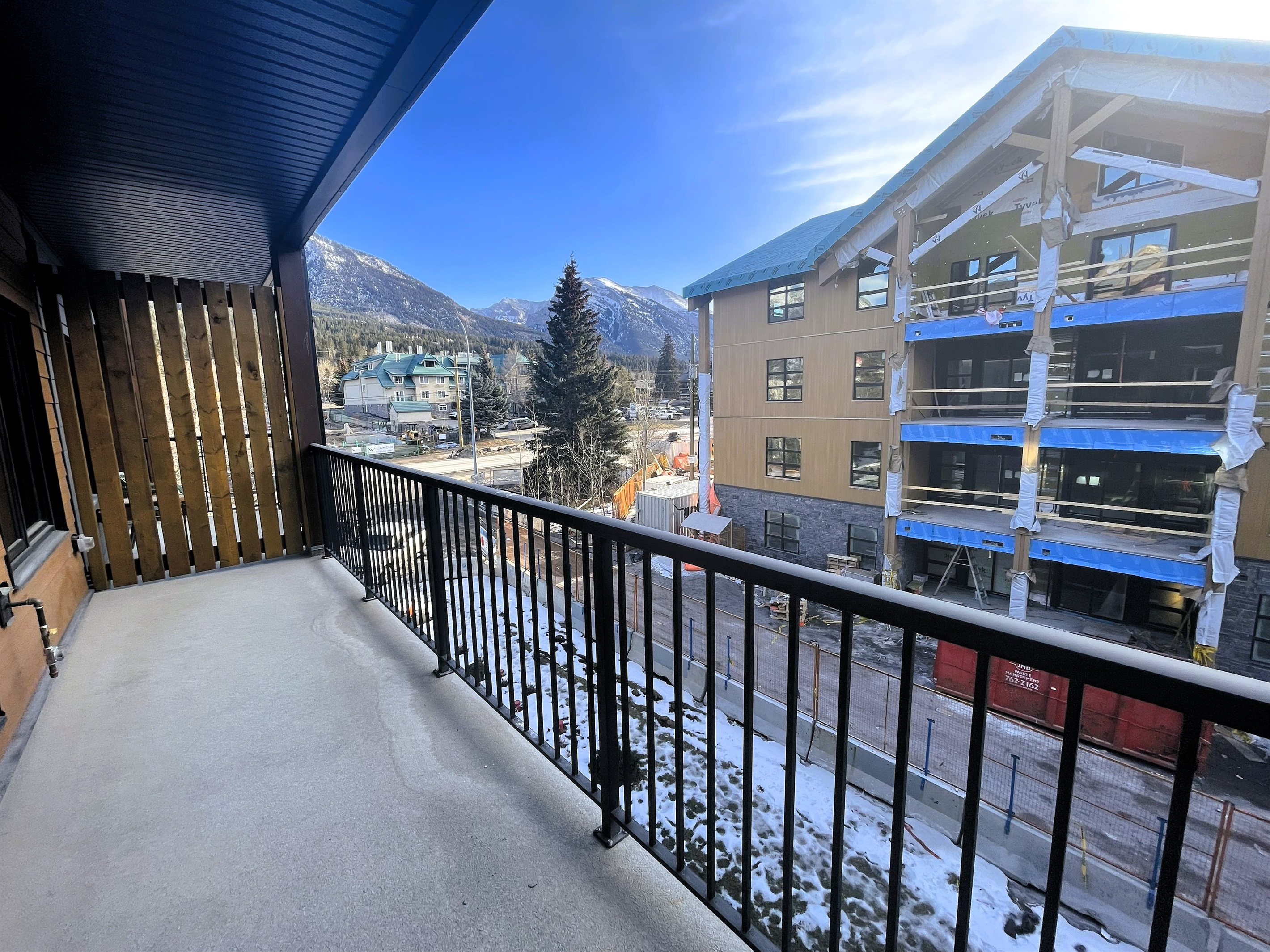 Private balcony, with Mount Lady MacDonald visible on your left. Note you will see the construction next door. 