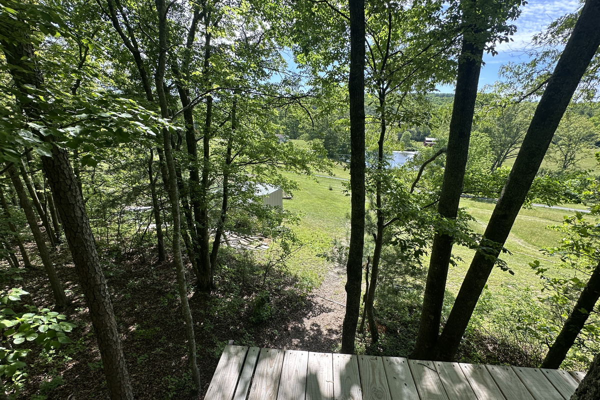 Looking down at the main trail entrance
