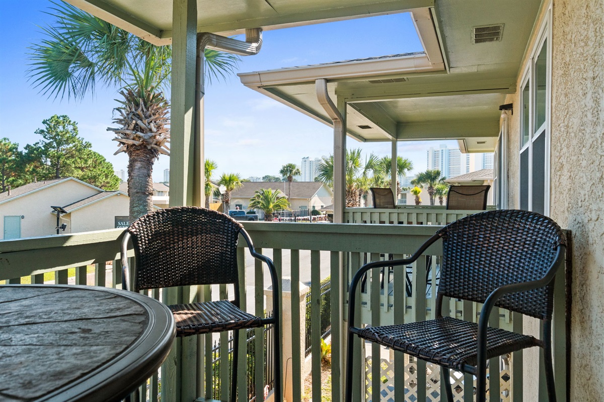Balcony with Table and Outdoor Seating