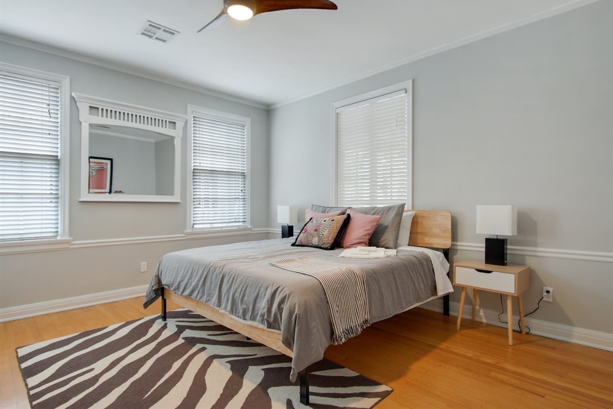 Bedroom 5. King bed.  (Not pictured: Roku TV.)