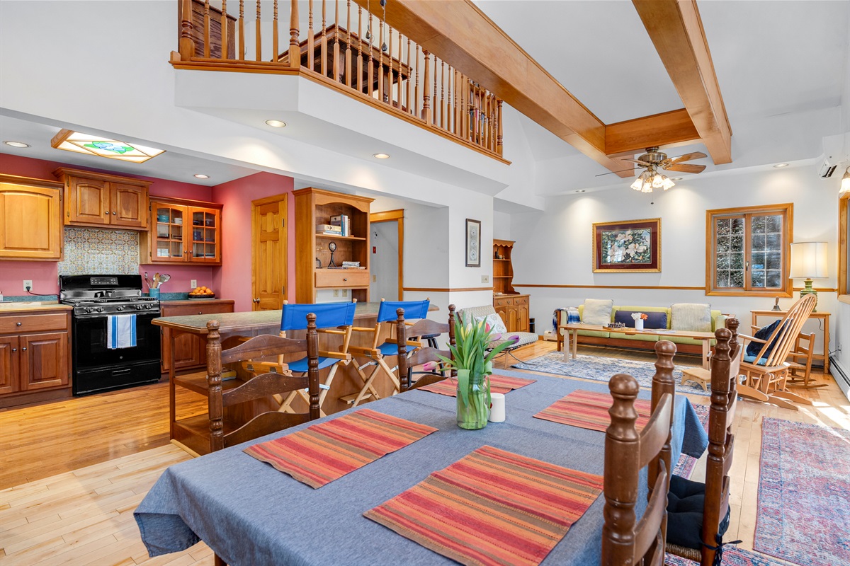 Room for everyone to gather while you cook and enjoy meals together 