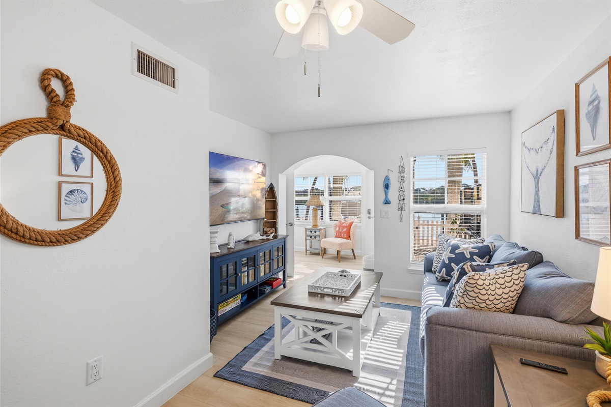 Queen sleeper sofa in the living room