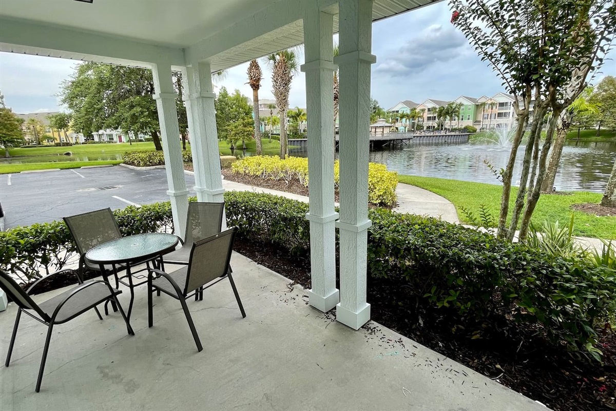 Condo terrace lake view