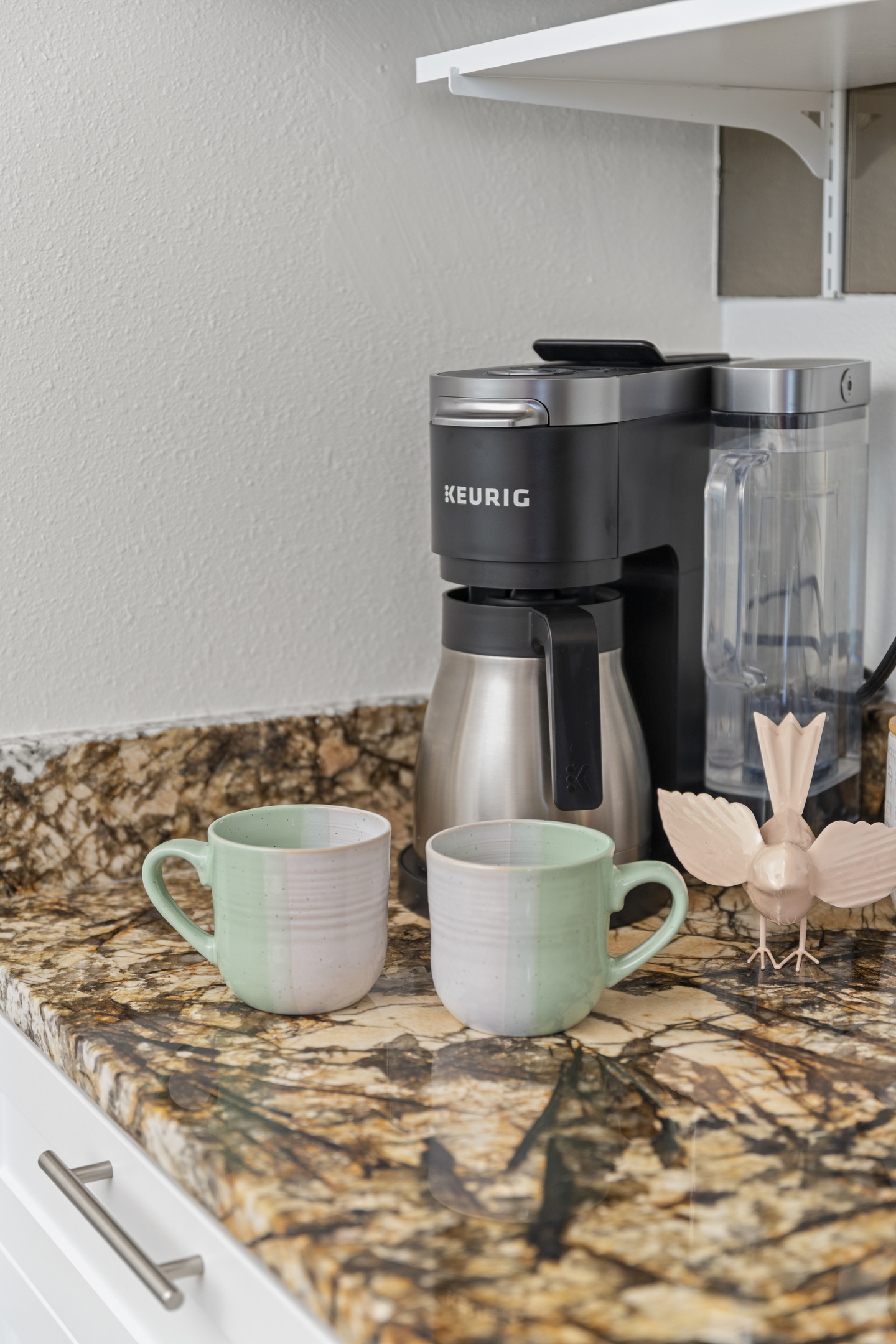 Enjoy your morning beverage overlooking the sea. 