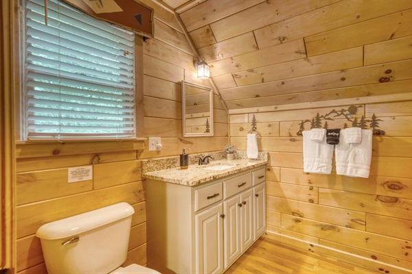 Upstairs bathroom attached to bunk room