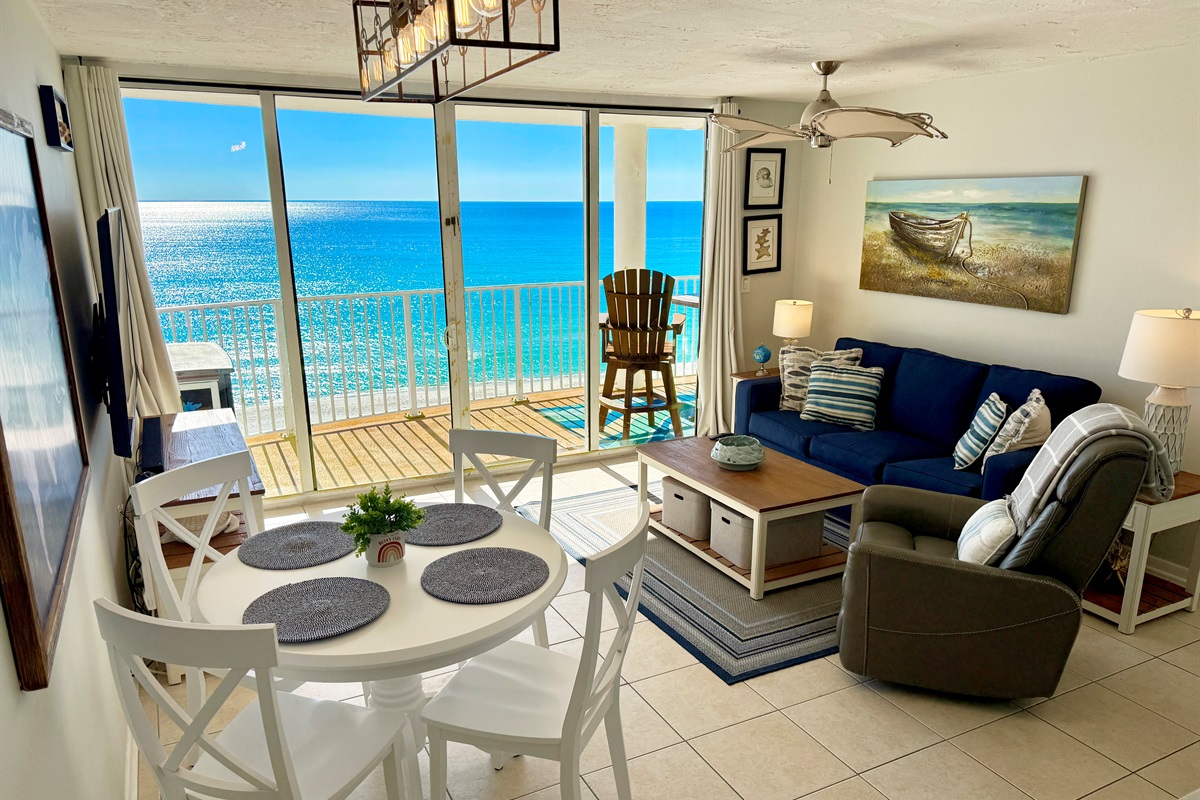 Beautiful Gulf views from the Kitchen and Living room area