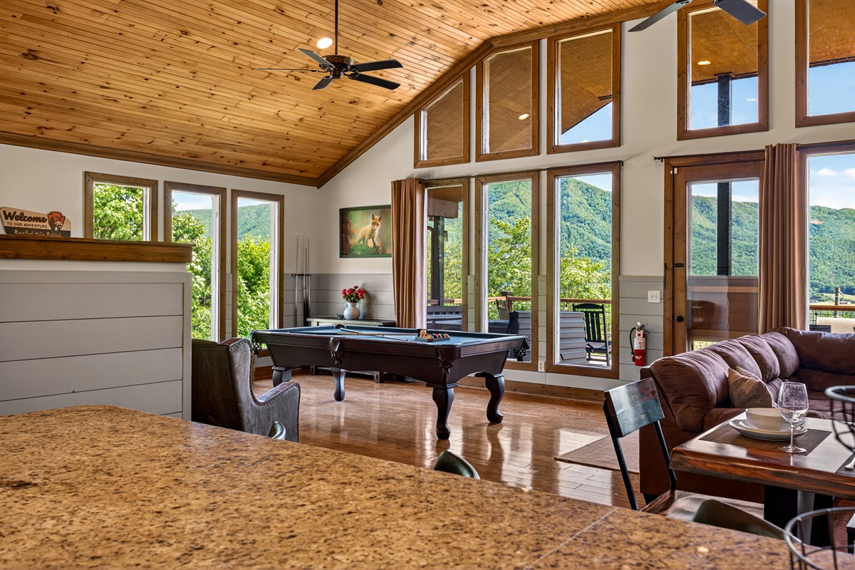 Lovely mountain view from the kitchen and main living area