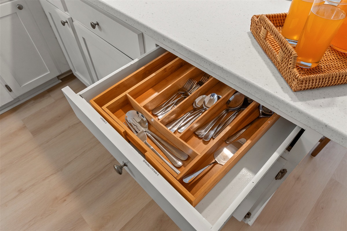 Thoughtfully equipped with quality utensils and cookware to make every meal prep effortless and enjoyable.